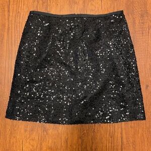 J Crew Black Sequin Skirt
